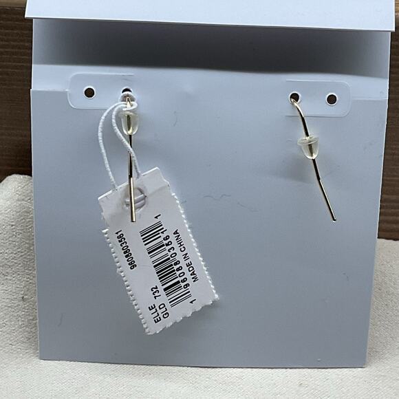 KENDRA SCOTT Gold Plated Elle Drop Earrings 732 Yellow Watercolor Illusion NWT - Picture 2 of 4